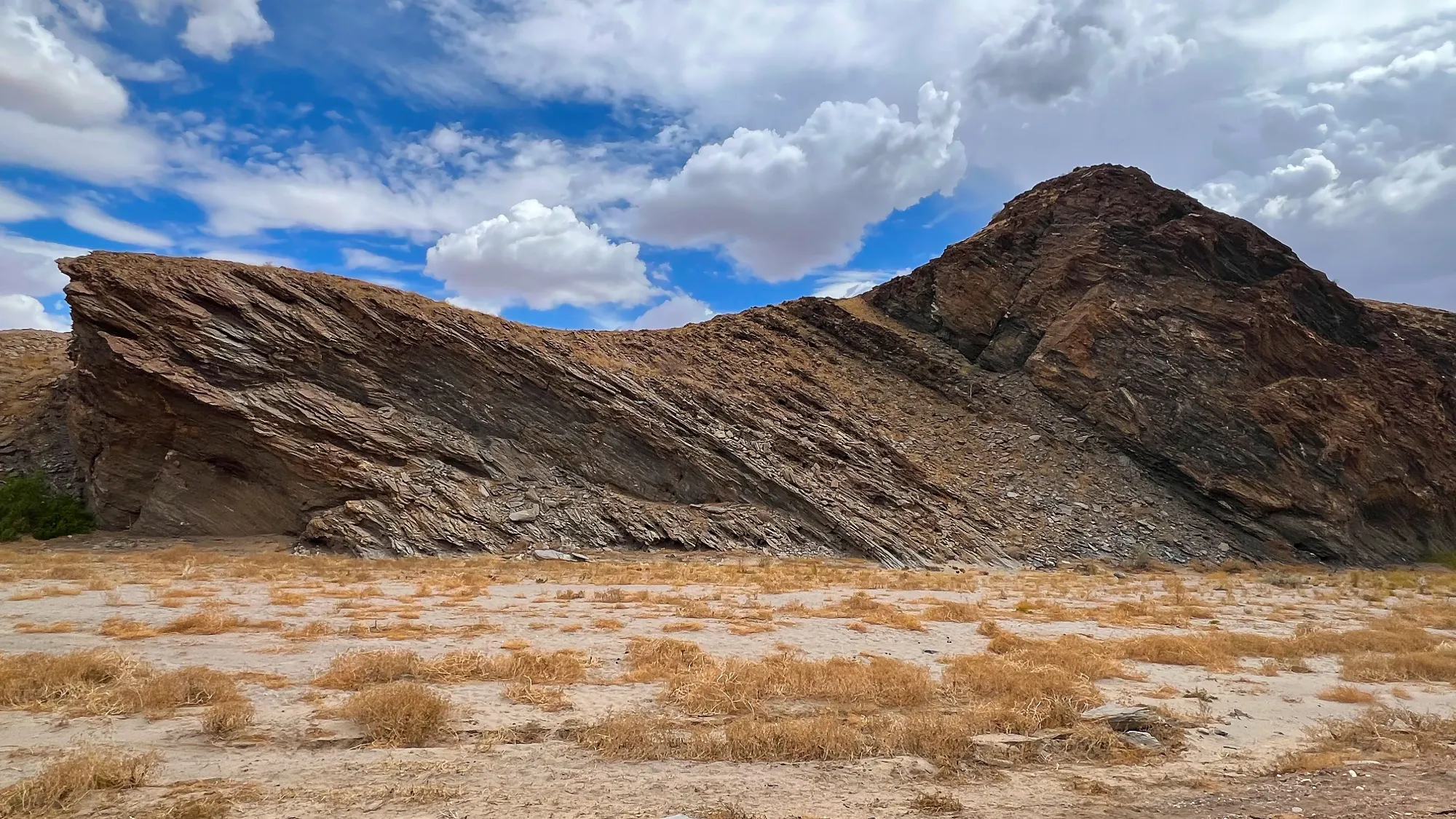 Slanted sandstone rock formation