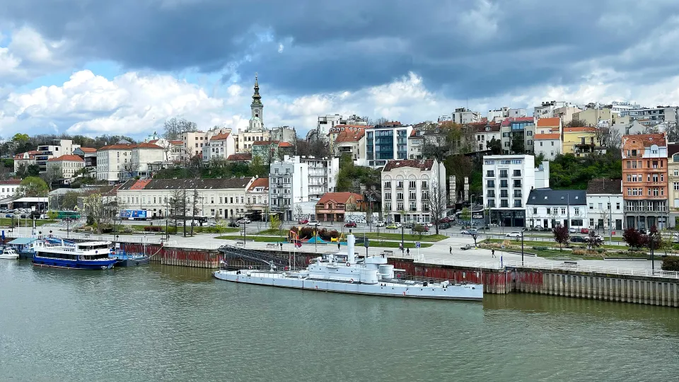 Belgrade Skyline with the riverfront in the foreground